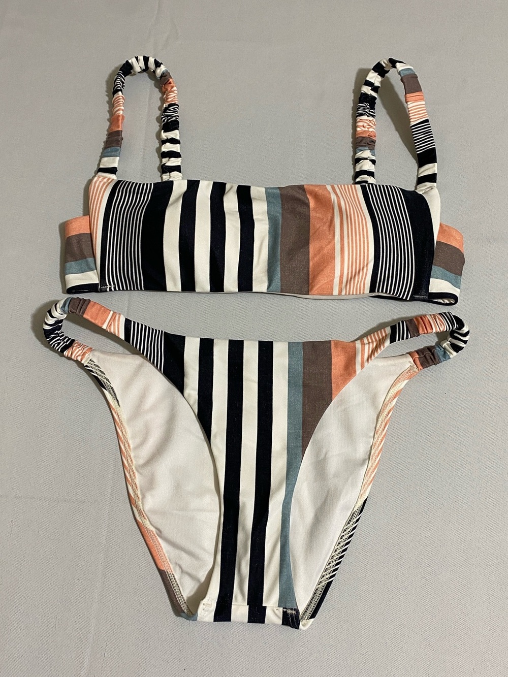 NWOT O'Neill Bikini Set w Merhaba Stripe Bundoran Top & Pensacola Bottom Size S